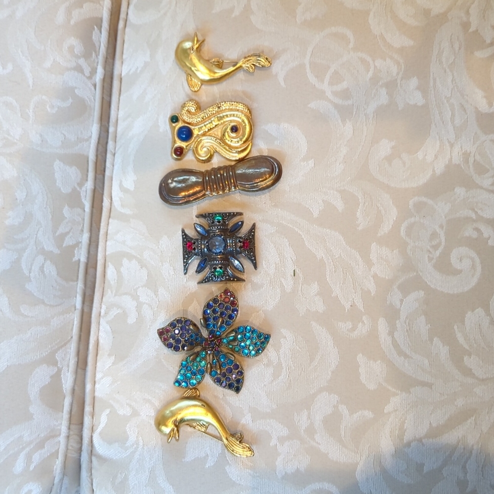 SOLD- 6 brooches